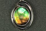 Stunning Ammolite Oval Pendant - Sterling Silver #271769-1